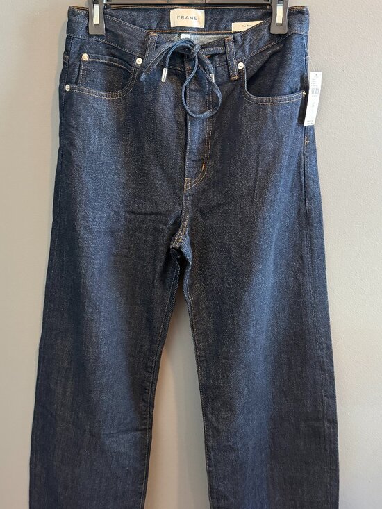 Frame Denim - FRAME The Off Duty Drawstring Bow High Rise Jeans in Rinse 26